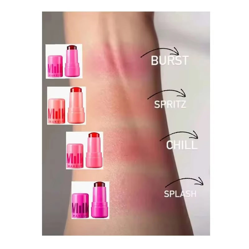 Original Milk Makeup Blush Stick Cooling Water Jelly Tint Jelly Blush Stick Watercolor Multi-Use Matte Blush Lip Tinted Makeup