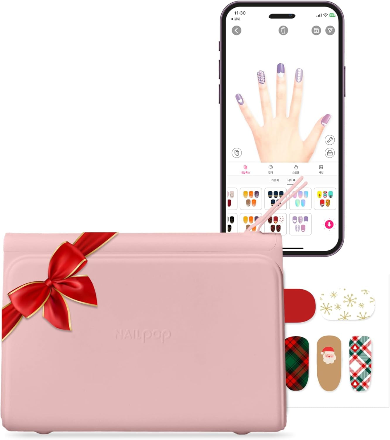 NAILPOP Nail Art Printer Machine - Digital Nail Design Machine Printer That Comes W/ 10 Sheets of Nail Sticker Paper | Wireless & Automatic Nail Art Machine | Limitless Design & Easy Navigation (PINK)